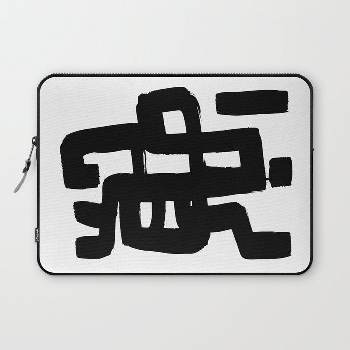 Black Signature White Background Laptop Sleeve Gallery Image 1