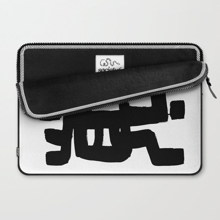 Black Signature White Background Laptop Sleeve Gallery Image 2