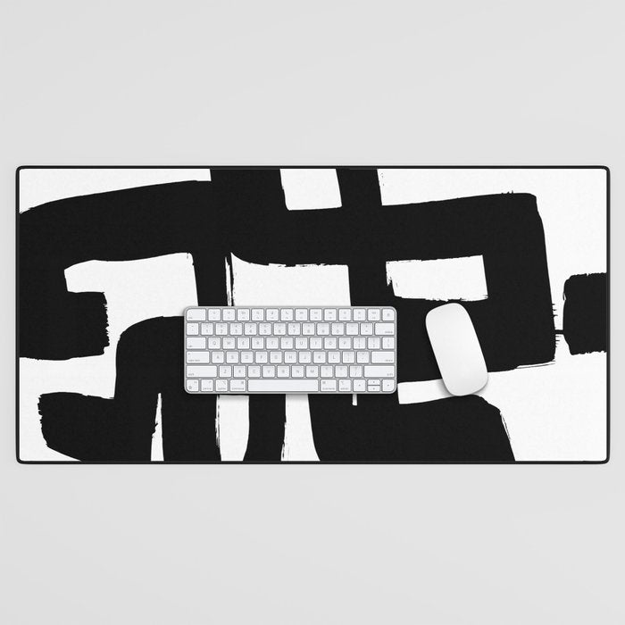 Black Signature White Background Desk Mat Gallery Image 1