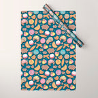 Mexican Sweet Bakery Frenzy // turquoise background // pastel colors pan dulce Wrapping Paper Gallery Image 1