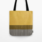 Mustard and Black Minimalist Original Art Tote Bag Gallery Image 1