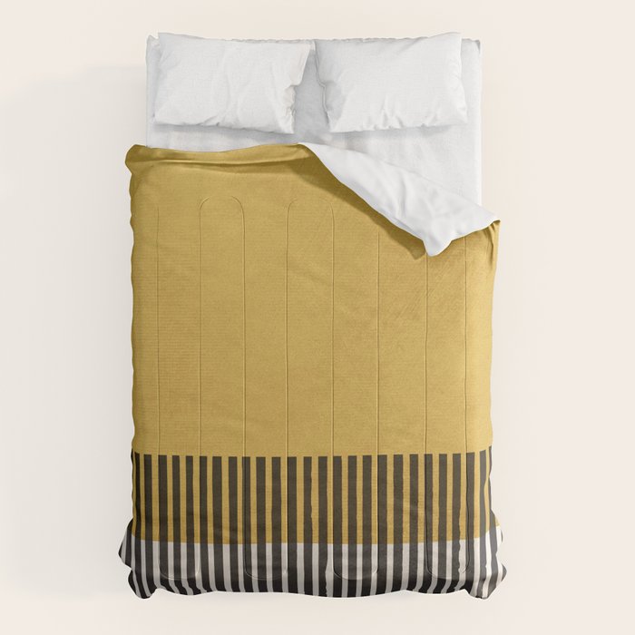 Mustard and Black Minimalist Original Art Comforter Gallery Image 6