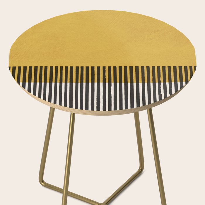 Mustard and Black Minimalist Original Art Side Table Gallery Image 2