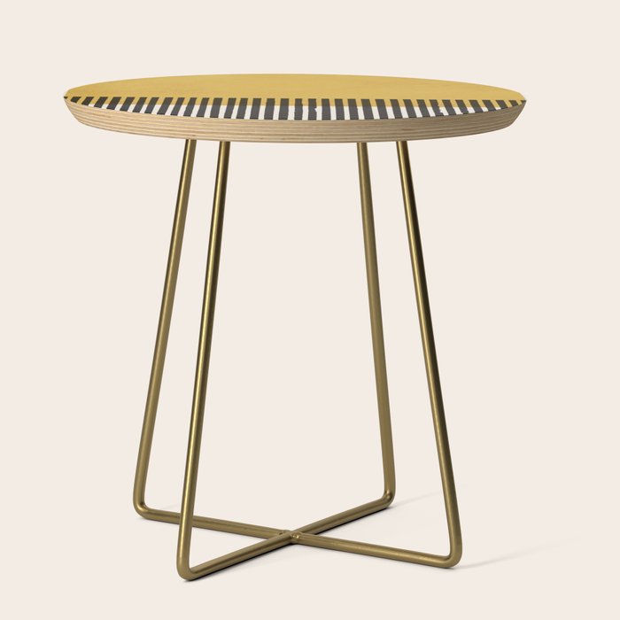 Mustard and Black Minimalist Original Art Side Table Gallery Image 1