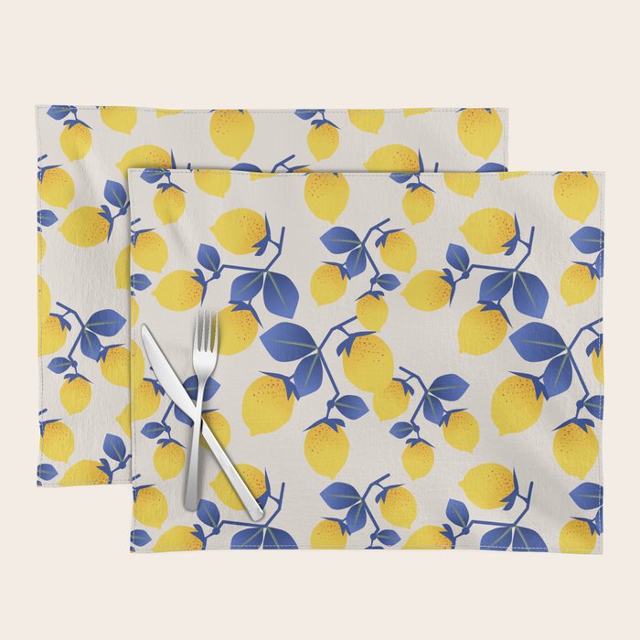 Lemons Blue Placemat Gallery Image 1