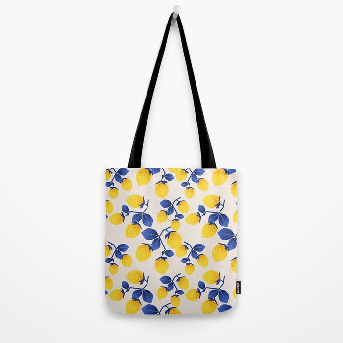 Lemons Blue Tote Bag Gallery Image 2