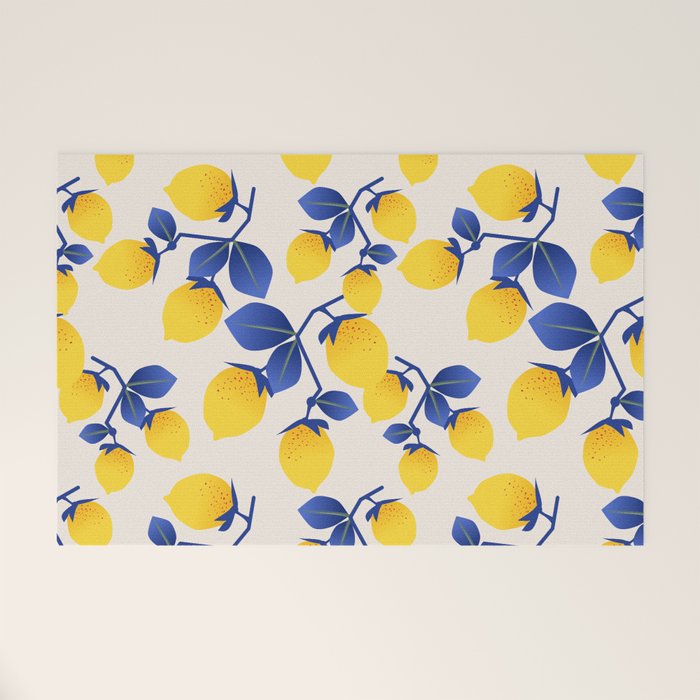 Lemons Blue Welcome Mat Gallery Image 1