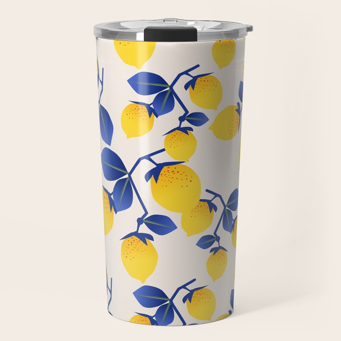 Lemons Blue Travel Mug Gallery Image 1