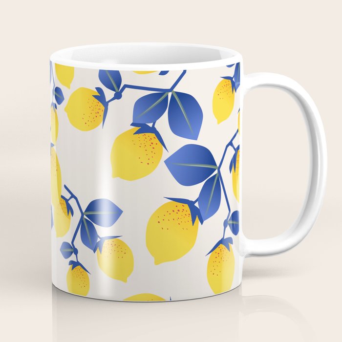 Lemons Blue Coffee Mug Gallery Image 1