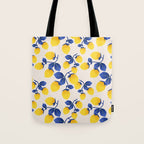Lemons Blue Tote Bag Gallery Image 1