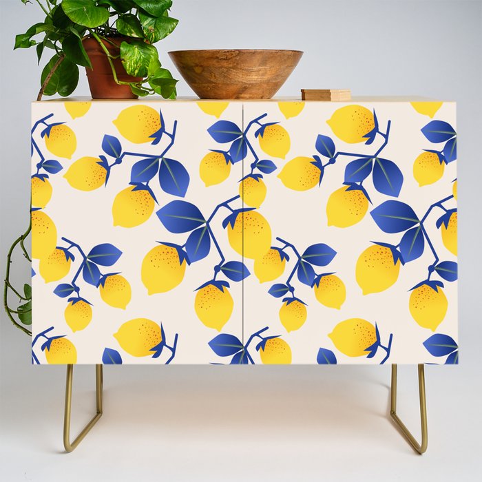 Lemons Blue Credenza Gallery Image 1