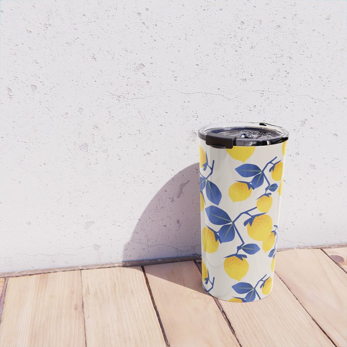 Lemons Blue Travel Mug Gallery Image 4