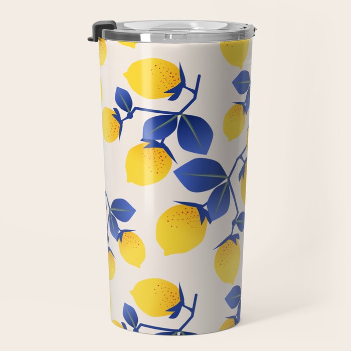 Lemons Blue Travel Mug Gallery Image 3