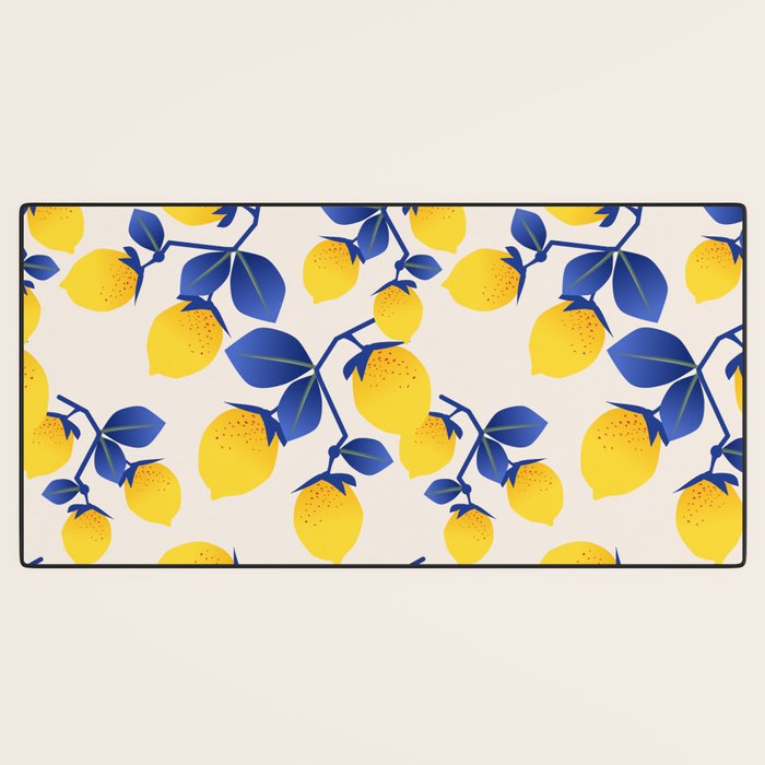 Lemons Blue Desk Mat Gallery Image 3