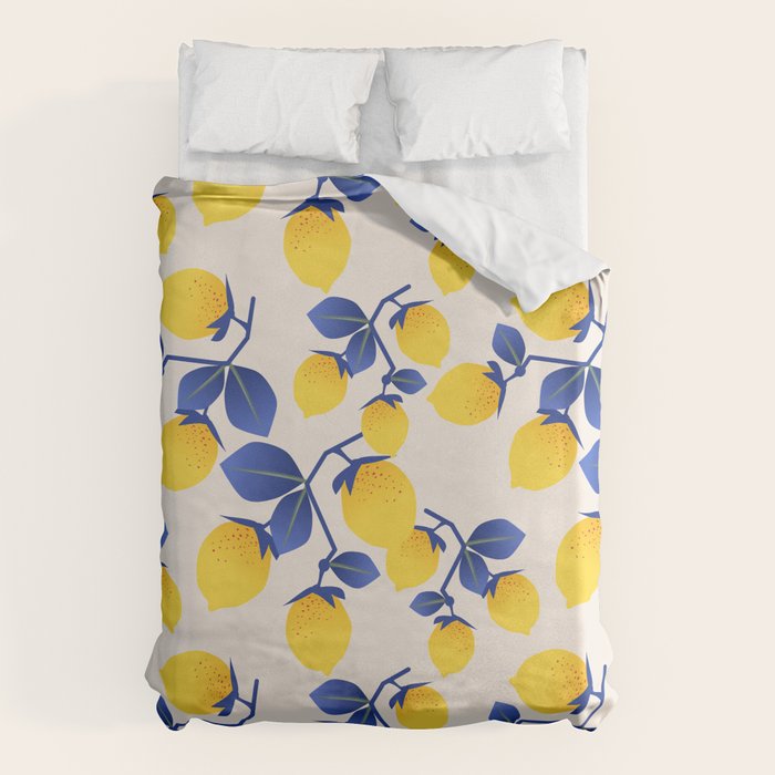 Lemons Blue Duvet Cover Gallery Image 1