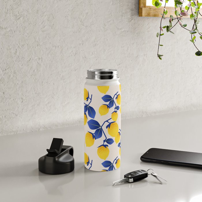 Lemons Blue Water Bottle Gallery Image 4