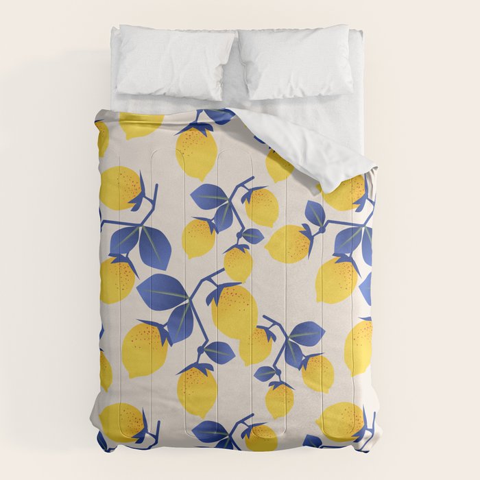 Lemons Blue Comforter Gallery Image 1