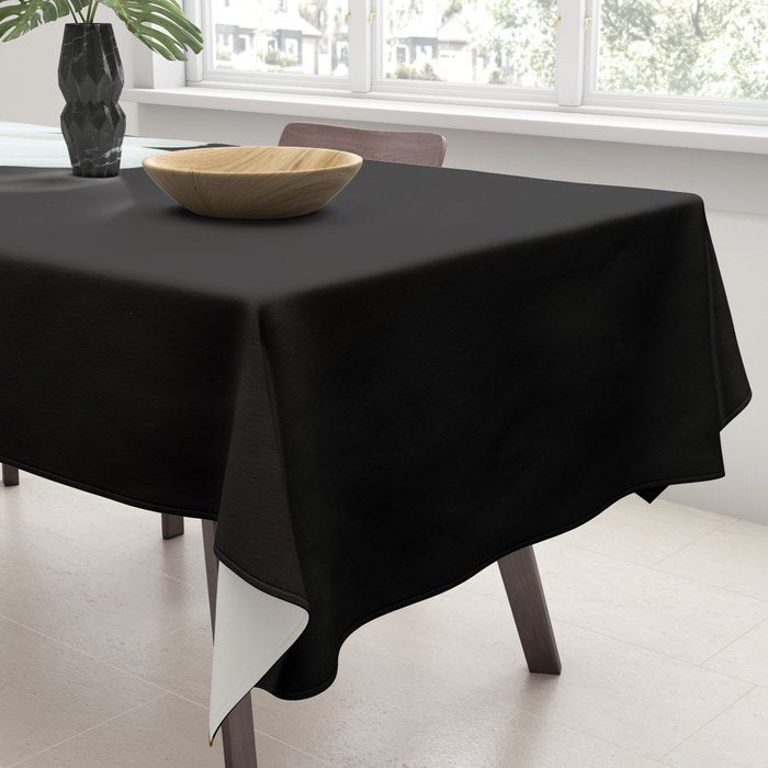 Hello Daisy - White Flower Black Background #decor #society6 #buyart Tablecloth Gallery Image 3