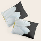 Hello Daisy - White Flower Black Background #decor #society6 #buyart Pillow Sham Gallery Image 3