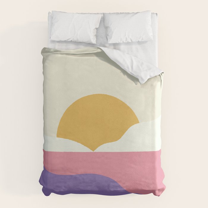 Sunset Island - Pink Duvet Cover Gallery Image 1