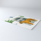 94 Tropical, Greece Architecture Buildings Tiger Wild Cat Watercolor Palm Travel Bohemian Painting Rug Gallery Image 3