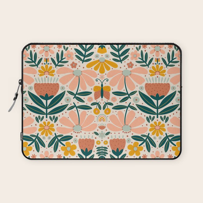 Pretty Floral - Earth Colors Laptop Sleeve Gallery Image 1