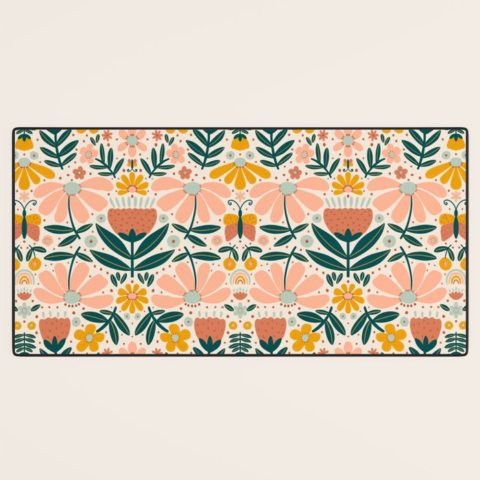 Pretty Floral - Earth Colors Desk Mat Gallery Image 3