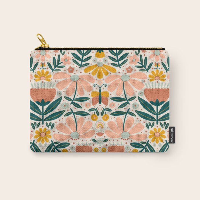Pretty Floral - Earth Colors Carry All Pouch Gallery Image 1
