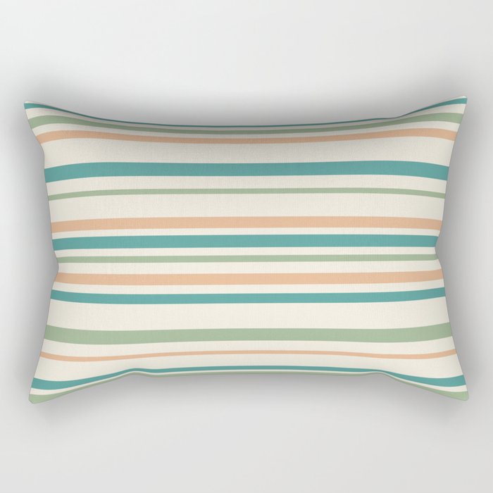 Classic Stripes XXVI - Natural Boho Rectangular Pillow Gallery Image 2