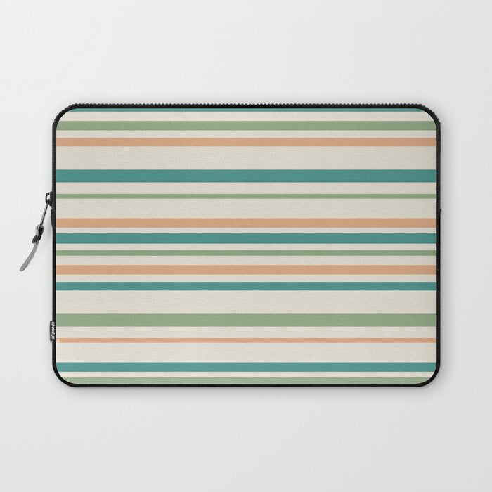 Classic Stripes XXVI - Natural Boho Laptop Sleeve Gallery Image 1