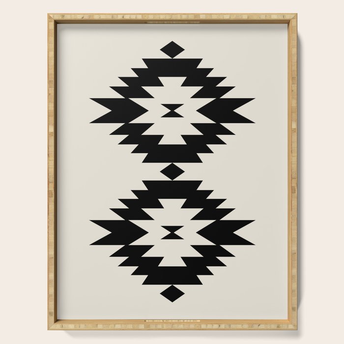 Southwestern Minimalism - Black Neutral Beige Serving Tray Gallery Image 1