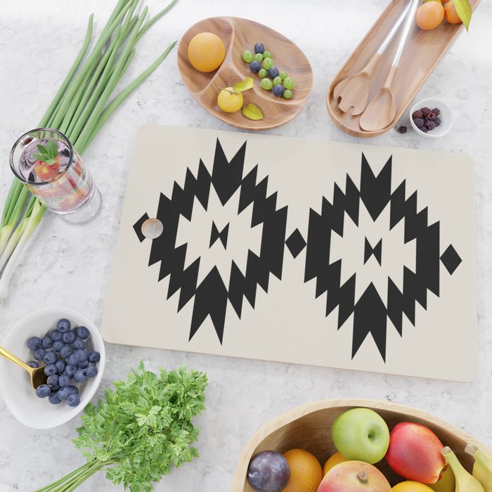 Southwestern Minimalism - Black Neutral Beige Cutting Board Gallery Image 2