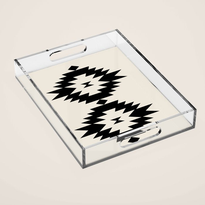 Southwestern Minimalism - Black Neutral Beige Acrylic Tray Gallery Image 1