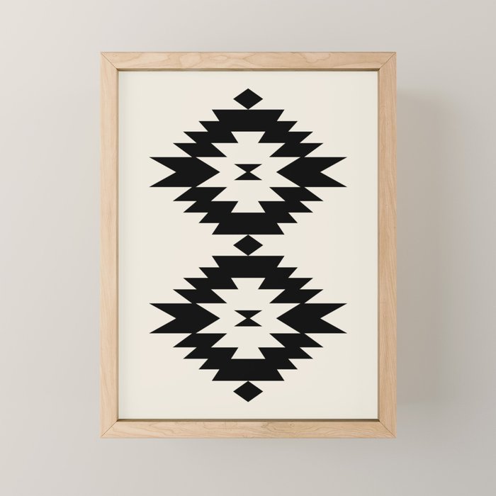 Southwestern Minimalism - Black Neutral Beige Mini Art Print Gallery Image 1