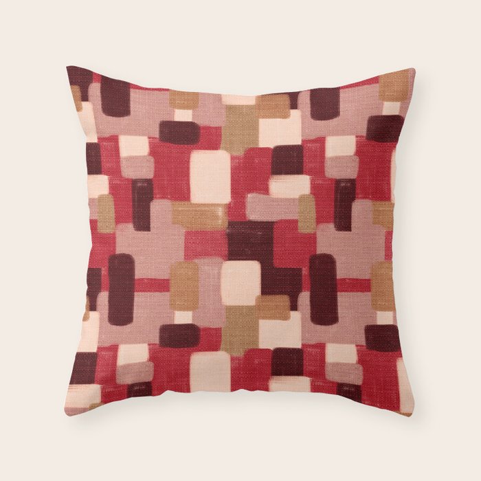 Modern Craft Abstract Pattern - Geometric Pattern Throw Pillow Gallery Image 6