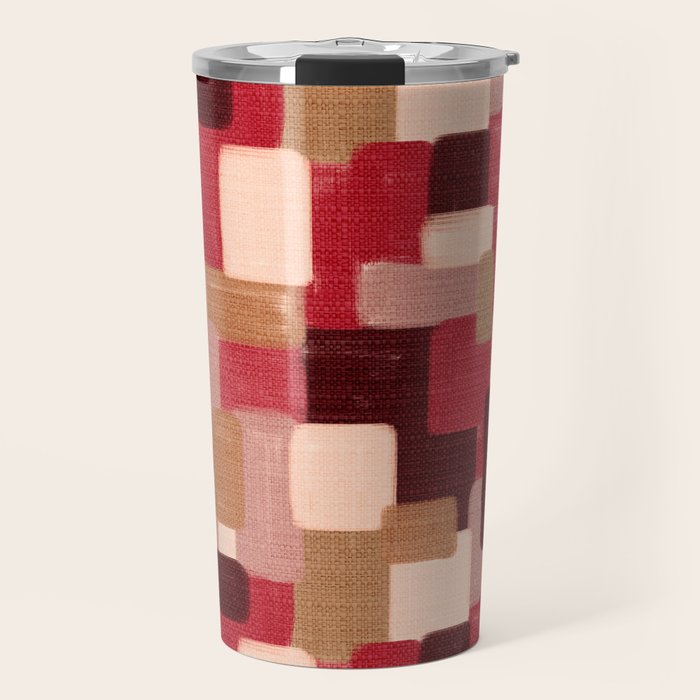 Modern Craft Abstract Pattern - Geometric Pattern Travel Mug Gallery Image 1