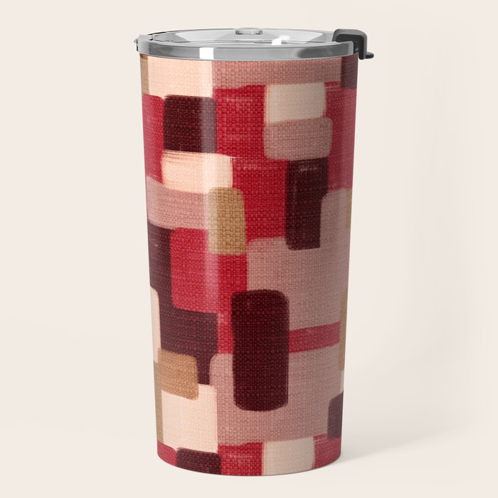 Modern Craft Abstract Pattern - Geometric Pattern Travel Mug Gallery Image 2