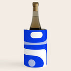 Mid Century Modern Piquet Abstract Pattern Royal Blue Wine Chiller Gallery Image 2