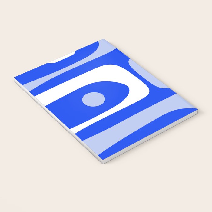 Mid Century Modern Piquet Abstract Pattern Royal Blue Notebook Gallery Image 3