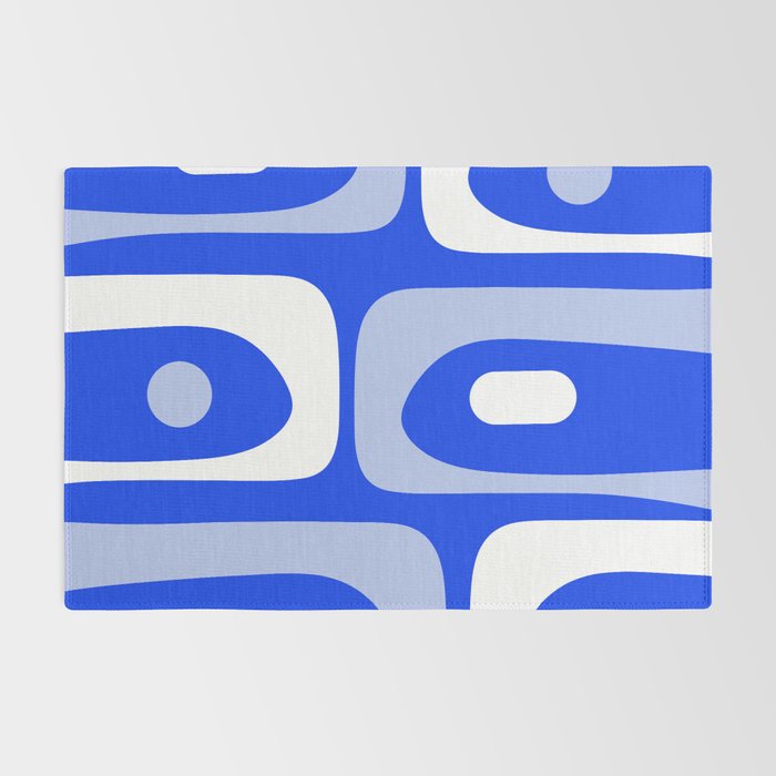 Mid Century Modern Piquet Abstract Pattern Royal Blue Rug Gallery Image 2