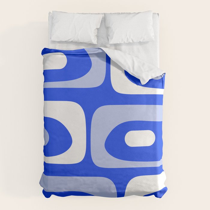 Mid Century Modern Piquet Abstract Pattern Royal Blue Duvet Cover Gallery Image 6