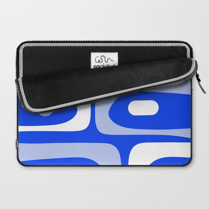 Mid Century Modern Piquet Abstract Pattern Royal Blue Laptop Sleeve Gallery Image 2