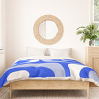 Mid Century Modern Piquet Abstract Pattern Royal Blue Duvet Cover Gallery Image 3