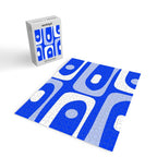 Mid Century Modern Piquet Abstract Pattern Royal Blue Jigsaw Puzzle Gallery Image 2
