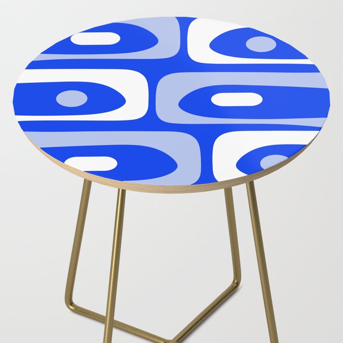 Mid Century Modern Piquet Abstract Pattern Royal Blue Side Table Gallery Image 2