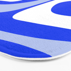 Mid Century Modern Piquet Abstract Pattern Royal Blue Bath Mat Gallery Image 3