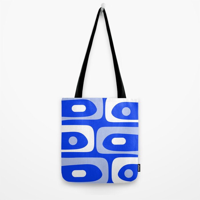 Mid Century Modern Piquet Abstract Pattern Royal Blue Tote Bag Gallery Image 2