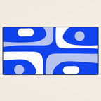 Mid Century Modern Piquet Abstract Pattern Royal Blue Desk Mat Gallery Image 3
