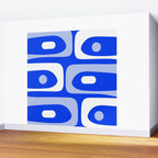 Mid Century Modern Piquet Abstract Pattern Royal Blue Wall Mural Gallery Image 2