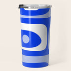 Mid Century Modern Piquet Abstract Pattern Royal Blue Travel Mug Gallery Image 3